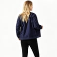 thumbnail image 4 of Smawell Women's Mid Length Hooded Parka Windbreaker Jacket, Casual Drawstring Waist Utility Coat with Multi Pockets, Lightweight Windproof Outdoor Trench Coat for Fall Spring, 4 of 6