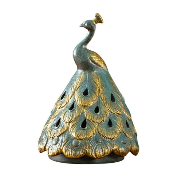 yotijay Ceramic Peacock Shaped Burner 11x16.5cm Handmade Holder Tabletop