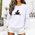 thumbnail image 6 of Funny Halloween Sweatshirts for Women Spooky Vibes Only Crewneck Fall Outfits Cute Ghost Graphic Tops for Autumn, 6 of 6