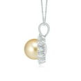 thumbnail image 2 of ANGARA Golden South Sea Cultured Pearl Halo V-Bale Pendant in Platinum for Women | June Birthstone, Birthday, Anniversary, Jewelry Gift for Women | Pearl Necklace, 2 of 5