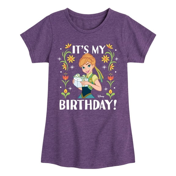 Disney Frozen - Anna It's My Birthday - Toddler & Youth Girls Short Sleeve Graphic T-Shirt