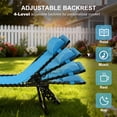 thumbnail image 4 of Outsunny Outdoor Folding Lounge Chair, 4-Level Adjustable Chaise Lounge with Headrest, Tanning Chair Beach Bed, Reclining Lounger Cot for Camping, Hiking, Backyard, Sky Blue, 4 of 10