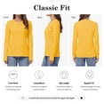 thumbnail image 2 of QUALFORT Women's Long Sleeve Shirts, 100% Cotton Crew Neck Long Sleeve T Shirt for Women, Soft Lightweight Casual Basic Cotton Top, Yellow XXL, 2 of 7