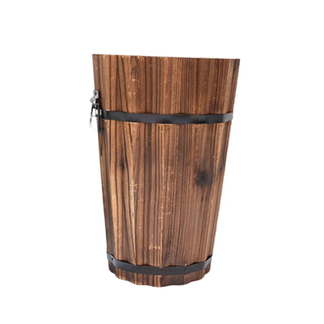 Maceta de barril de madera, jardinera para patio, interior y exterior, con asas ergonómicas, maceta para plantas de jardín, jardinera. Estilo B
