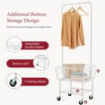 thumbnail image 4 of White Laundry Cart with Hanging , Rolling Storage Basket with Wheels, Multifunctional Laundry Hamper, 4 of 6