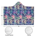 thumbnail image 3 of Wearable Blanket,Green Blue Butterfly Pink Purple Pattern Hooded Wearable Sherpa Blanket for Adults & Teens,Winter Poncho Shawl Wrap Cape Thick Warm,60"x80", 3 of 5