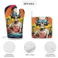 thumbnail image 4 of Dancing Cute Skull Man Oven Mitts And Pot Holders Sets of 4 Oven Gloves Set Potholders for Kitchen Cooking Baking Grilling Anti Scald Hot Pads And Heat Resistant, 4 of 6