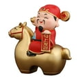 thumbnail image 2 of Figura de Dios de la Fortuna Figura de Resina Año del Caballo Escultura de Feng Shui Chino Oro L, 2 of 9