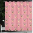 thumbnail image 3 of Ambesonne Deer Shower Curtain, Hipster Print of Funny Animal, 69"Wx70"L, Pale Pink, 3 of 4