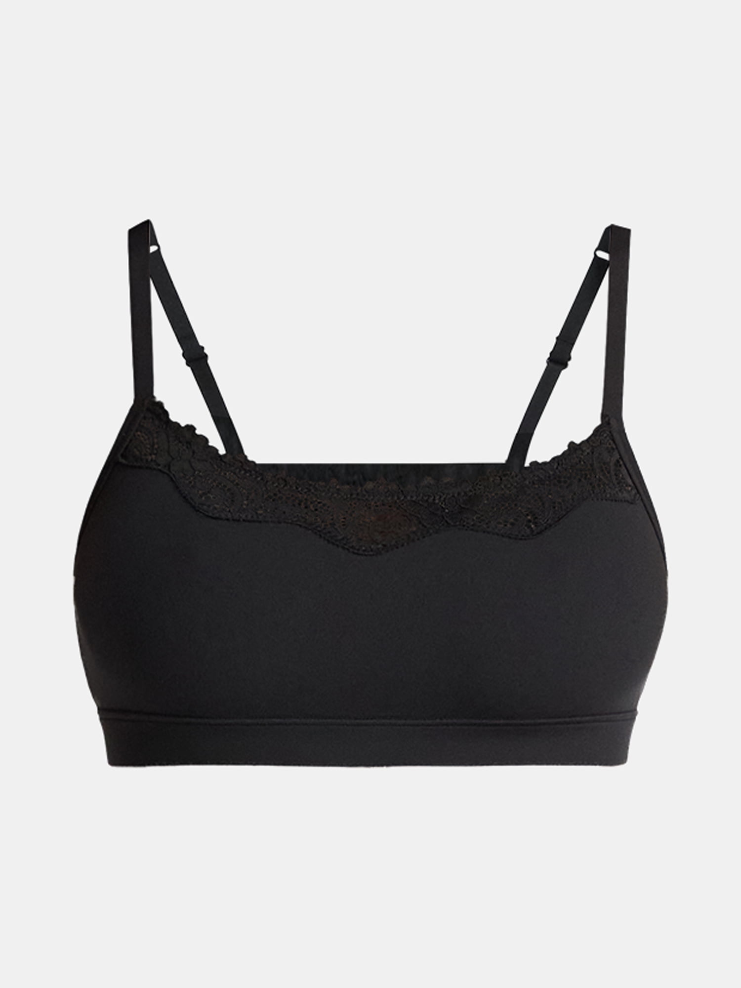 No Boundaries Fit Stretch Scoop Bralette with Lace, Women's XS-3XL