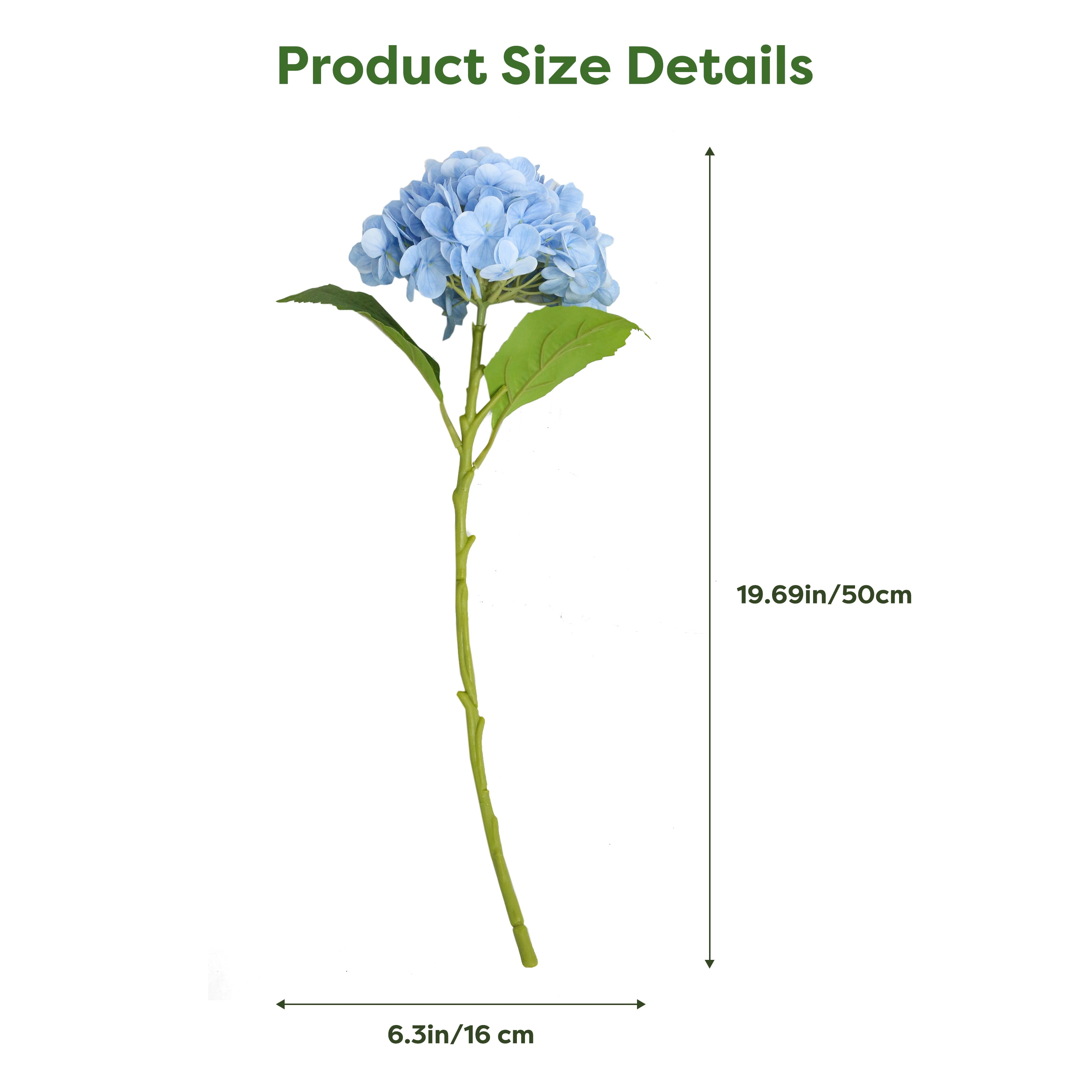 My Texas House Faux Hydrangea Stem, Blue, 17.75"