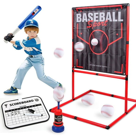 Matoen Children's Outdoor Throwing Ball Game Stand Baseball Sport Parent-child Interactive Toy Set Automatic Serving Practice 3ml