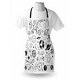 thumbnail image 4 of Cartoon Apron, Hand Drawn Planets Asteroids Constellations Monochrome Elements from the Universe, Unisex Kitchen Bib with Adjustable Neck for Cooking Gardening, Adult Size, White Black, by Ambesonne, 4 of 4