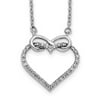 Primal Gold 14 Karat White Gold Diamond Heart Infinity 18-inch Necklace
