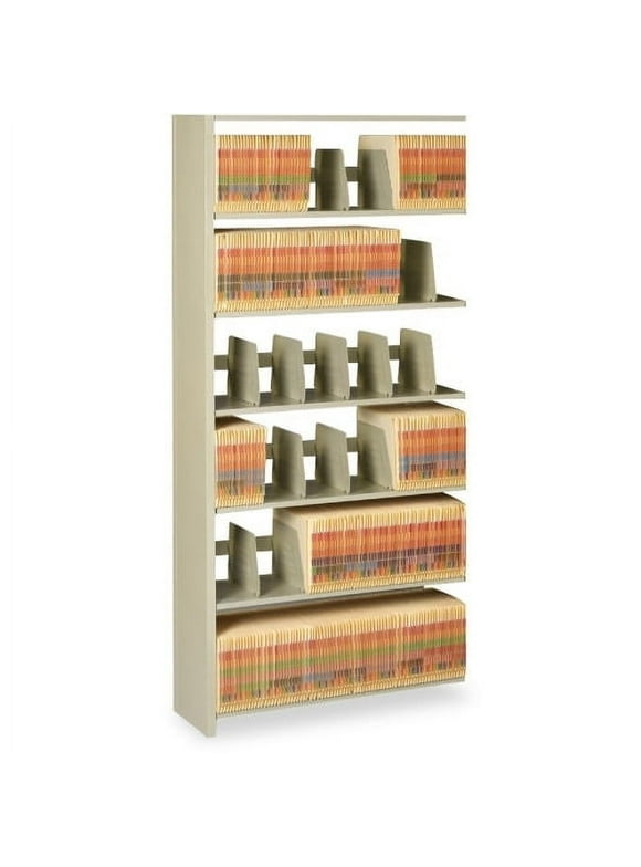 Tennsco Add-on Shelf 48" x 12" x 76" - 6 x Shelf(ves) - Letter - 400 lb Load Capacity - Sand - Steel - Recycled - Assembly Required