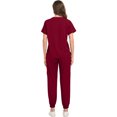 thumbnail image 5 of Scrubs for Women Women's Medical Scrub Sets V-Neck Short Sleeve Nursing Tops & Cargo Pants Uniforms Set with Pockets Wine,XL, 5 of 6