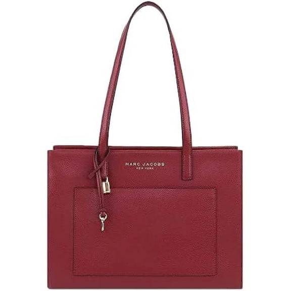 Marc Jacobs H049L03FA22 Pomegrante With Gold Hardware Womens Leather Grind Tote Bag