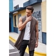thumbnail image 5 of Coofandy Men's Ruffle Shawl Collar Sleeveless Long Cardigan Vest, 5 of 7