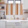 thumbnail image 2 of Burnt Orange Grey Stripe Kitchen Curtains Short 54 Inch Length, Farmhouse Minimalist Striped Grommet Top Bedroom Living Room Curtains, Light Filtering Cafe Curtain Drapes 2 Panels Set 84''x54'', 2 of 9