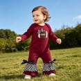 thumbnail image 6 of Newborn Baby Girl Football Outfit Game Day Rugby Long Sleeve Romper Ruffle Jumpsuit Infant Fall Winter Clothes, 6 of 7