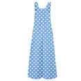 thumbnail image 5 of Tfken Girls Jumpsuit Summer Sleeveless Polka Dot Graphic Comfy Casual Jumpsuit With Pockets Soft Daily Wear Child Fashion Clothes Size 7-8 Years Blue, 5 of 5