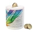thumbnail image 3 of Brick Wall Piggy Bank, Colorful Grunge Scribbled Drawing on Surface Town Counter Culture Artisan, Ceramic Coin Bank Money Box for Cash Saving, 3.6" X 3.2", Multicolor, by Ambesonne, 3 of 4