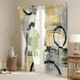 thumbnail image 3 of Feelyou Yellow Abstract Ombre Blackout Curtains Set of 2 (52x84 Each), Square Circle Geometric Window Curtains, Teen Kid Child Adult Curtains and Drapes, Curtains and Drapes Room Decor, 3 of 6
