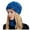 1-Blue-A, variant on Womens Hat Scarf Sets Beige Chunky Knit Fleece Lined Pom-Pom Detail Beanie Hat And Neck Warmer Stretch Cold Weather Stylish Cozy Winter Sets