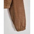 thumbnail image 3 of Zedker Casual Women's Cropped Hooded Long Sleeve Corduroy Inner Fleece Tops with Zipper, Comfy Hood Cord Thermal Winter Jackets with Pockets,Brown,L, 3 of 5