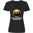 thumbnail image 3 of Inktastic Yellowstone National Park with Bear Mountains and Trees Cricle Women's V-Neck T-Shirt, 3 of 5