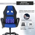 thumbnail image 4 of XF XINFENG Gaming Chair Ergonomic Office Chair, PU Leather Computer Chair with Lumbar Massage, Height Adjustable 360° Swivel Racing Chair for Adult, Blue, 4 of 8