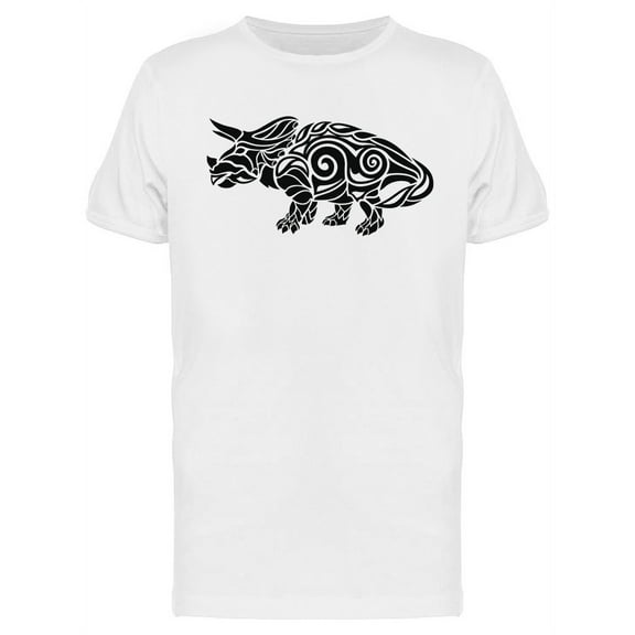 Triceratops Tribal Design T-Shirt Men -Image by Shutterstock, Male Large