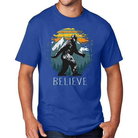 Men's Sasquatch Believe T-shirt, Large True Royal Blue