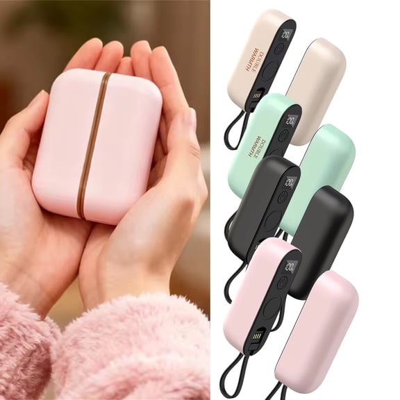 Kuroiy Hand Warmer USB Rechargeable 2-in-1 Portable Device | Adjustable Heat Settings | 3000mAh Fast Charging Battery | Magnetic Detachable | Outdoor Use | 1 Pack