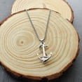 thumbnail image 5 of Men's Anchor Necklace In Sterling Silver On a 22" Oxidized Sterling Silver Box Chain, Men's Necklace, Gift For Husband, Anchor Necklace, Men, 5 of 6