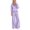 Purple, variant on Szluipve 2 Piece Sets for Women Polka Dot 2 Piece Outfit Button Lapel Collar Long Sleeve Scalloped Hem Top High Waist Wide Leg Pants Casual Loungewear Tracksuit Set Navy L