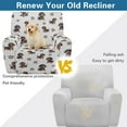 thumbnail image 5 of Renewold Dachshund Paw Gray Recliner Chair Cover Thick Reclining Cover Stay in Place Lazy Boy Recliner Chair Slipcover 4 Pieces Living Room Home Decor Heavy Duty, 5 of 8