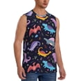 thumbnail image 2 of Daiia Cartoon Dinosaur Printed Men's Tank Tops,Casual Soft Sleeveless Gym Muscle Shirts Bodybuilding Tee-Small, 2 of 8