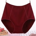 thumbnail image 2 of Lumtrix Cotton Underwear For Women Seamless Bikini Panties Ladies No Show High Waisted Full Coverage Fashion Briefs Wine 5XL, 2 of 3