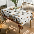 thumbnail image 2 of Halloween Tablecloth 60×60 Inch Square, Buffalo Plaid Jack-O-Lantern Pumpkin Bats Ghost Truck Washable Table Cover for Party Picnic Dinner Decor, 2 of 6