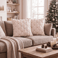 thumbnail image 2 of Sm:)e Pink Star Pine Tree Christmas Pillow Covers 18x18 Inch Set of 2, Faux Fur Soft Cushion Cover for Sofa Winter Home Decor, 2 of 8