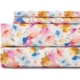 thumbnail image 1 of King Size Bed Sheets Set PC Soft Cooling Thread Count Microfiber Printed Sheet Deep Pocket Breathes Better Machine Washable Tropical Palm Tree Fronds Patterned Double, 1 of 8