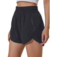 thumbnail image 1 of Pantalones cortos para correr para mujer, pantalones cortos elásticos de cintura alta, pantalones cortos deportivos con bolsillo, pantalones cortos atléticos de secado rápido, pantalones negros, XXL, 1 of 5