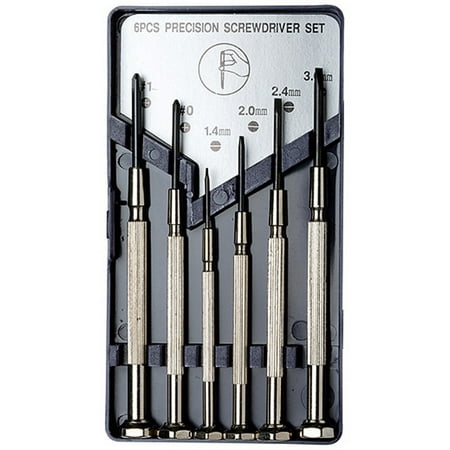 

6 Piece Precision Screwdriver Set with Case - Includes Phillips and Flat-Head