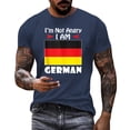thumbnail image 1 of T-Shirt Homme Imprimé Lettre Allemande Confortable Été Décontracté avec Tissu Extensible pour Intérieur Extérieur, 1 of 6