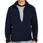 DailyWear Mens Full-Zip Polar Fleece Jacket, Navy, Medium