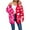 Hot Pink, variant on Ladies Mid Long Cardigan Sweater Jacket with Pockets Love Heart Pattern Valentines Coat Gift Open Front Outwear (XL, Black)