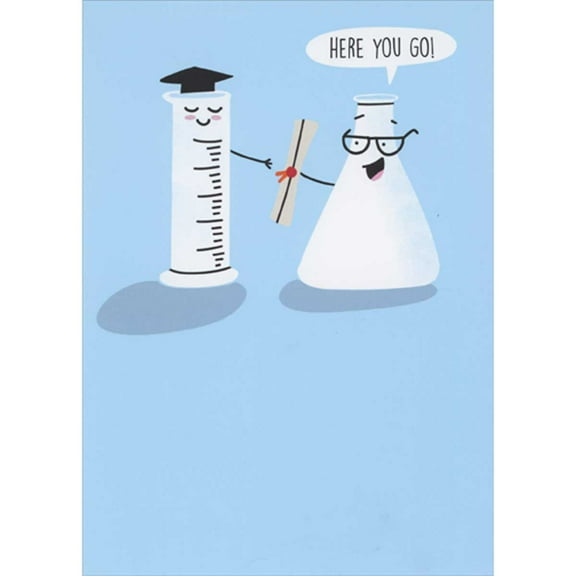 RSVP Greetings Flask Presenting Diploma to Graduating Cylinder Funny Graduation Card