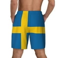 thumbnail image 2 of Mens Swedish Flag 2 in 1 Quick Dry Swim Trunks with Compression Liner Beach Shorts, 2 of 6