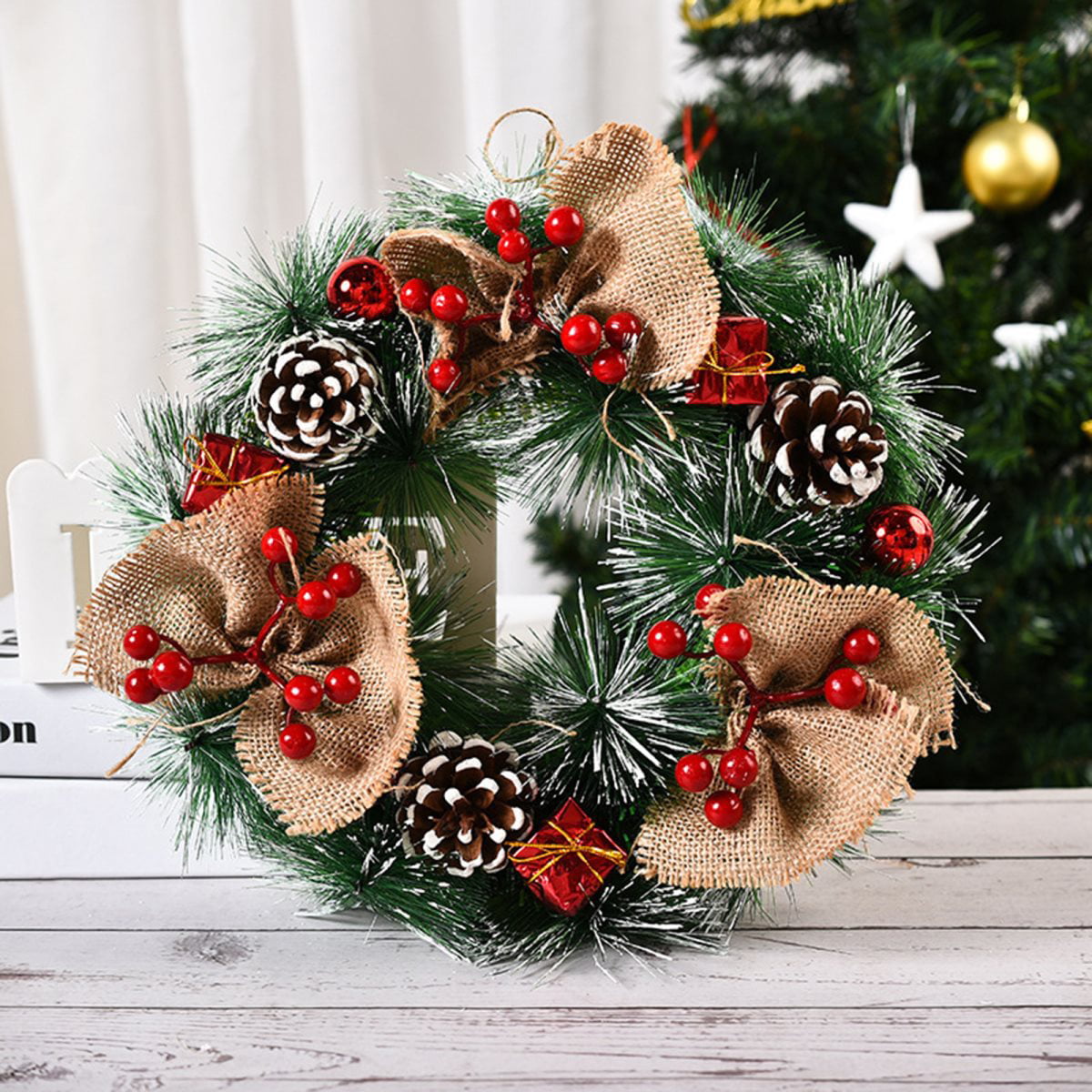 5m Star Pine Garland Wreaths Xmas Tree Hanging Ornament DIY Christmas Decoration 